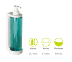 Soporte pared con dosificador botella vacía de 300 ml.